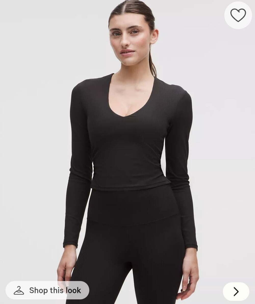 Lululemon All It Takes Ribbed Nulu V-Neck Long-Sleeve Shirt B-D Cups